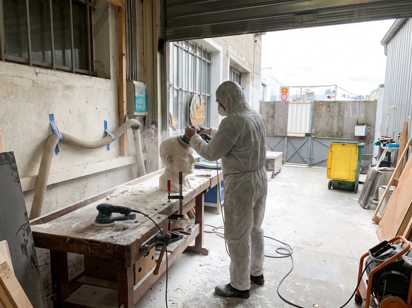A piece being finished by hand in the workshop