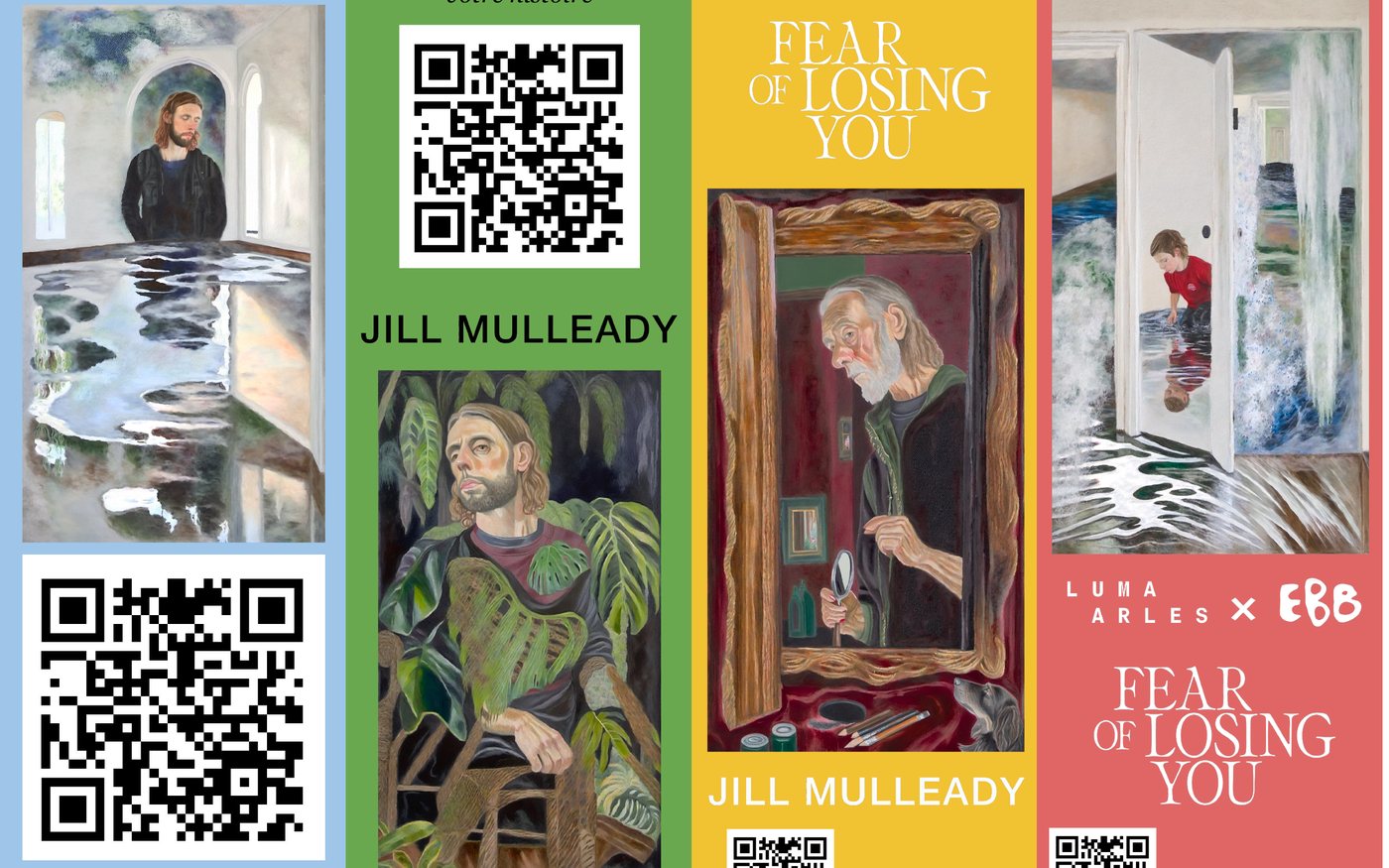 Printed posters for Fear of losing you, Jill Mulleady, at LUMA Arles