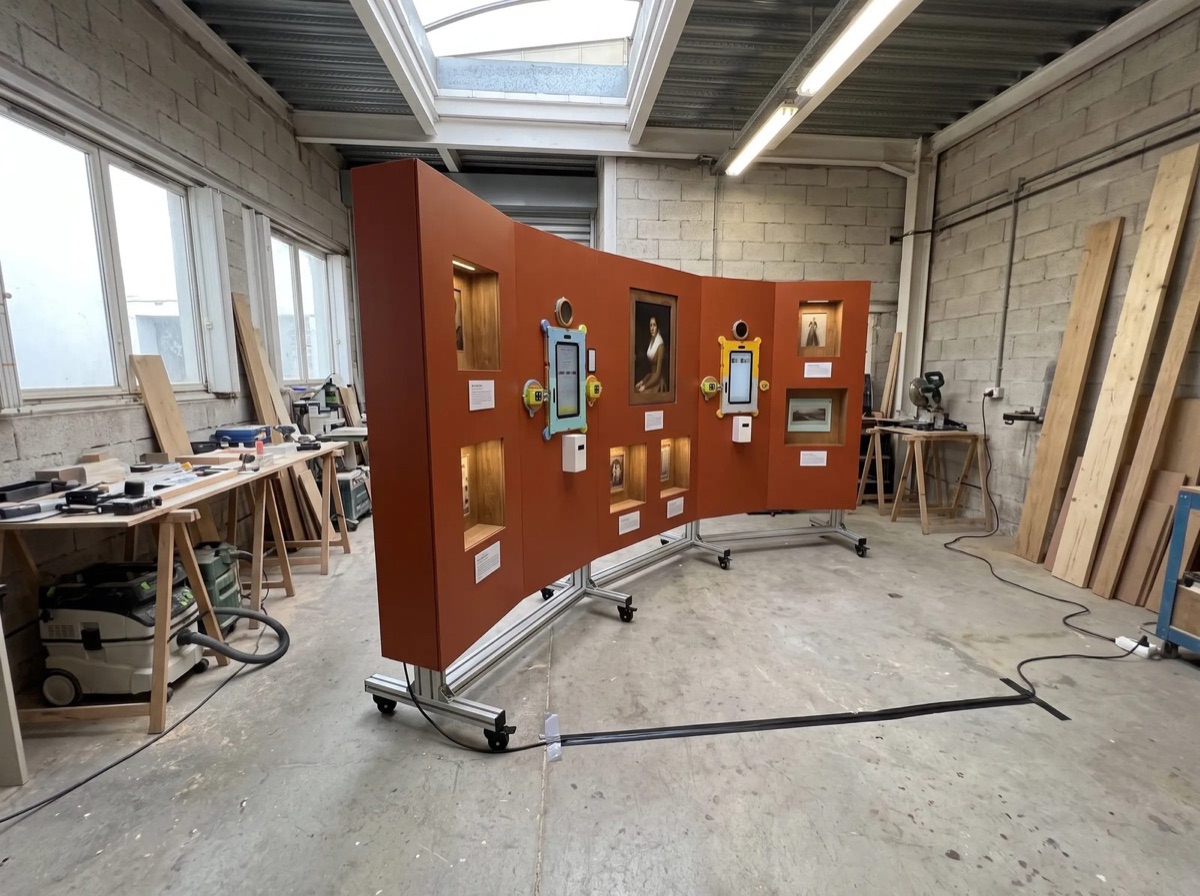 The experience wall assembled before installation